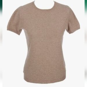 Shephe $159 100% Cashmere Short Sleeve Sweater Size 40 (M, 8) Beige